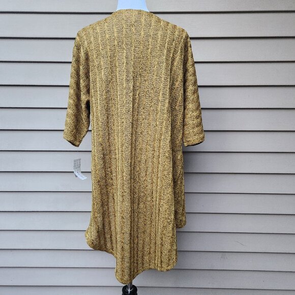 Lularoe Mustard Yellow Mixed Hi-Lo Cardigan Sweater NWT Lindsay Open Front - Picture 9 of 13